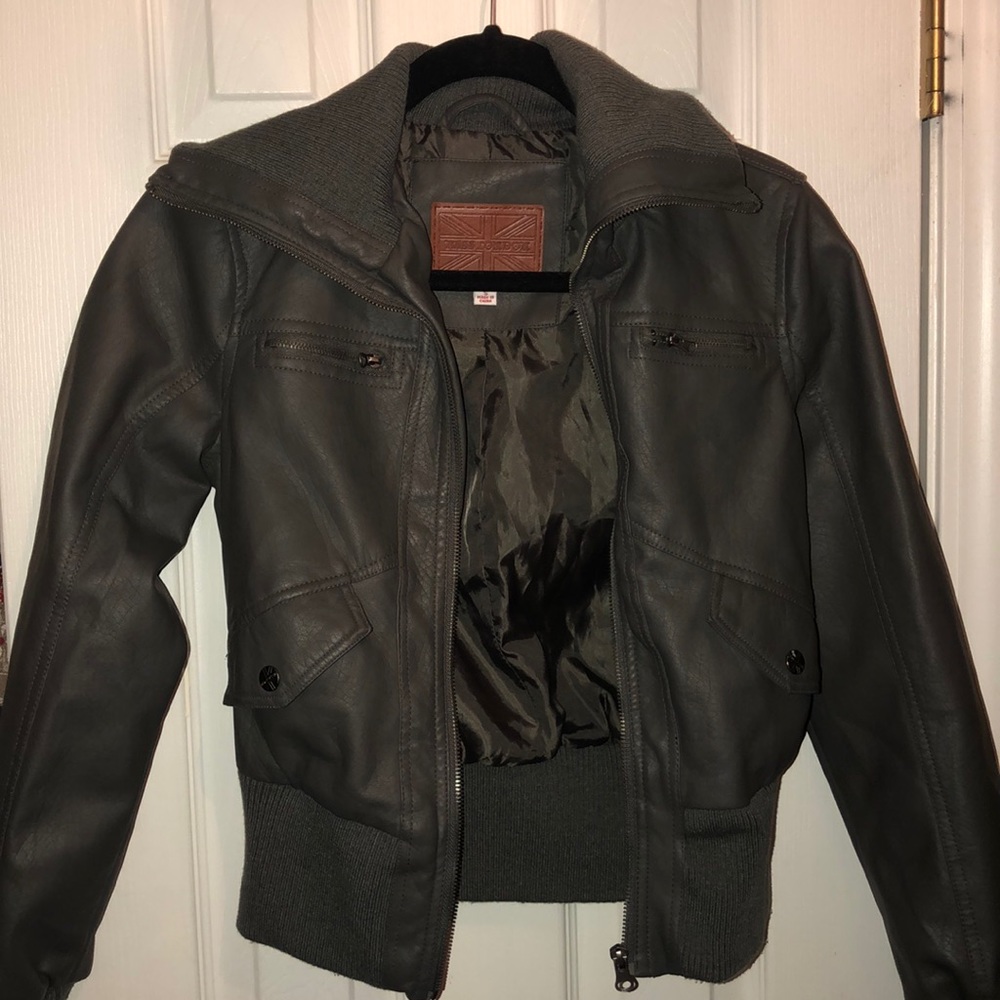 Grey leather jacket